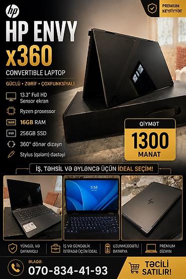 hp x360: HP Envy x360 dönə bilən noutbuk - Ekran: 13.3" Full HD sensor — 1