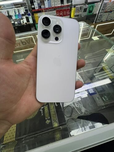 скупка мобильных телефонов на запчасти: IPhone 16 Pro, Колдонулган, 256 ГБ, White Titanium, Заряддоочу түзүлүш, Коргоочу айнек, Каптама, 94 %