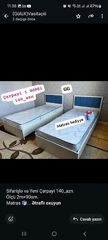 matras üzlüyü: Birnəfərlik, Bazasız, Pulsuz matras, Siyirməsiz — 2