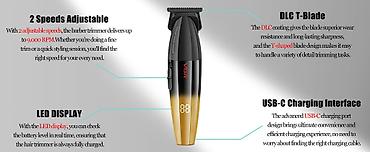təraş maşını: VGR 906 Professional Trimmer 2000MAH / 9000RPM / Qara Kemamik Bıcaqlı — 6