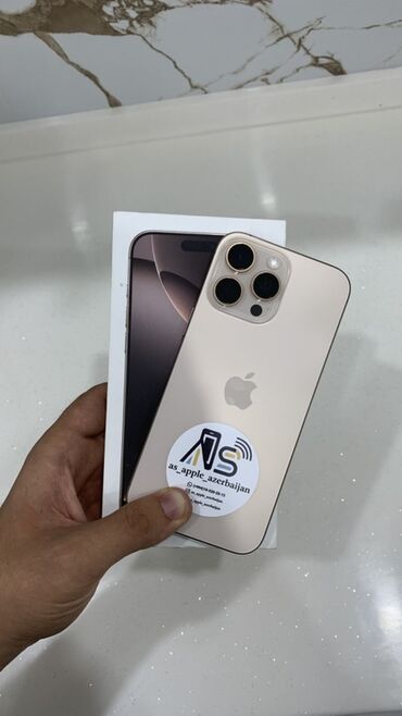 IPhone 16 Pro Max, 256 GB, Desert Titanium, Zəmanət, Barmaq izi, Simsiz şarj
