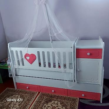 usag bewiyi: Uşaq beşiyi – kombinə edilmiş model - Rəng: ağ və çəhrayı - Material — 1
