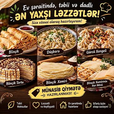 Ev şəraitində təbii və dadlı yeməklər – xüsusi sifarişlə hazırlanır! — 1