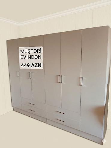 serf qapi: Geniş tutumlu paltar dolabı - Rəng: açıq boz - Material: laminat/MDF — 1