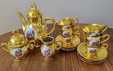 süd alıram: Çay dəsti, rəng - Qızılı, Keramika, 6 nəfərlik, Yaponiya — 1