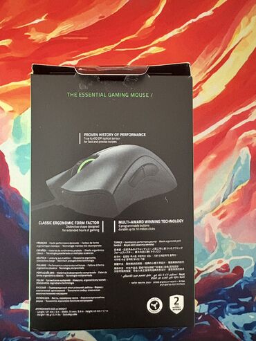 Mauslar: Razer DeathAdder Essential✅ Erqonomik Dizayn🔥: Uzun oyun seansları