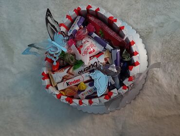 Konditorski proizvodi, slatkiši: Ručno izrađene slatke korpe/torte od čokoladica – idealne za — 6