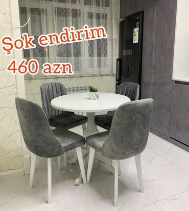 Masa və oturacaq dəstləri: Mətbəx üçün, Yeni, Açılmayan, Dördbucaq masa, 4 stul — 4