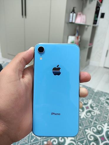 iphone xр: IPhone Xr, Б/у, 64 ГБ, Голубой, Чехол, 78 % — 2