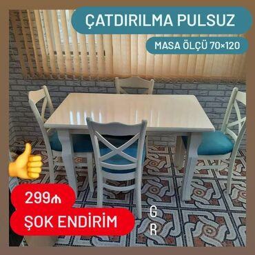 mətbəx stol stul islenmis: 🔱metbex masa desti 🔱qiymet *💥299azn* 🔱masanın ölçüsü 70×120