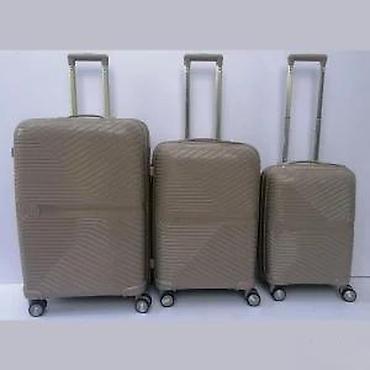 Putni koferi i torbe: Komplet kofera – 3 veličine, bež boja - Materijal: tvrda školjka — 15