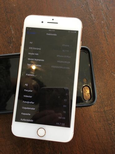 Asus: IPhone 8 Plus, 64 GB, Qızılı, Barmaq izi