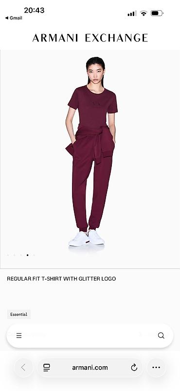Женская одежда: Qadın futbolkası,Armani Exchange – Classic Cotton Jersey Regular Fit — 2