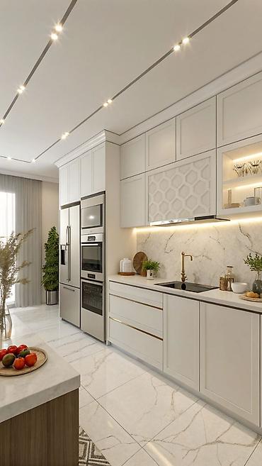 silver kitchen: Классическая кухня от 18 000 сом/м² | 3D проект бесплатно Премиальная — 1