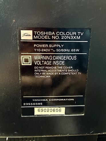 Телевизоры: Телевизор кинескопный Toshiba Colour TV, модель 20N3XM полностью в — 2