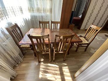 Столы и стулья: Для гостиной, Б/у, Нераскладной, Прямоугольный стол, 6 стульев — 4