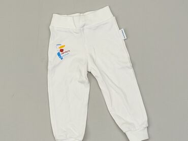 białe spodnie dziecięce: Spodnie dresowe, 6-9 m, stan - Bardzo dobry