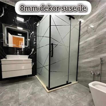 Duş kabinaları, arakəsmələr: Yeni Üstü açıq kabina, Künc üçün, Pulsuz çatdırılma — 15