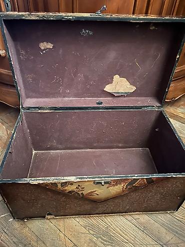 Ev üçün dekor: Retro dekorativ sandıq/qutu - Material: sərt karton/kombinə edilmiş — 4