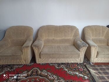 шезлонги для малышей: Комплект мягкой мебели: двухместный диван и два кресла. - Цвет