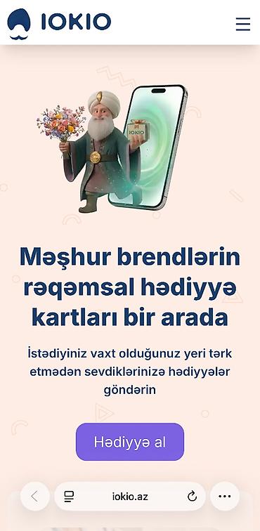 hədiyyə kart: IOKIO rəqəmsal hədiyyə kartı SATILIR 600AZN Təsvir: - Məşhur — 2