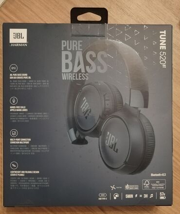 Mikrofonlar: Yeni Simsiz (Bluetooth) Qulaqcıqlar, JBL, rəng - Göy