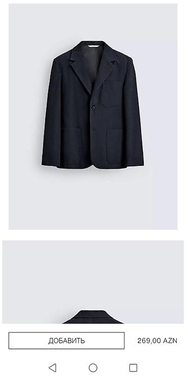 Kişi geyimləri: Pencək, Naxışsız, Zara, XL — 1
