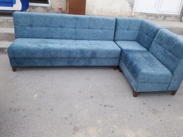 Диваны: Угловой диван, Новый, Велюровая ткань