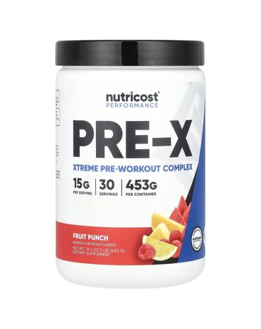 Qaçış trenajorları: Nutricost Pre-X Xtreme (453 g) Pre-workout🇺🇸 💪 *Tərkibi (1 porsiya):*