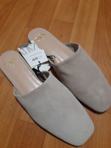 обувь мюли: Мюли Zara, 39 размер (дл.стопы 25 см), замша натуральная