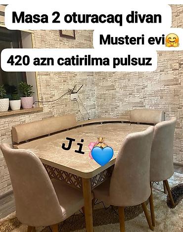 Divan və masa dəstləri: Yeni, Künc divan, Mətbəx üçün, Açılan — 1