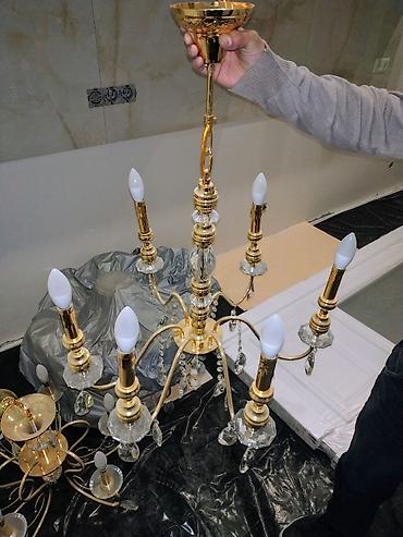 ламповый: Люстры свечи с абажурами и хрустальными подвесками ( абажуры в — 3