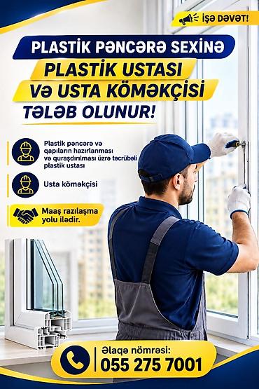 is elanlari usta: Plastik pəncərə sexinə kadr axtarışı - Plastik pəncərə və qapıların — 1