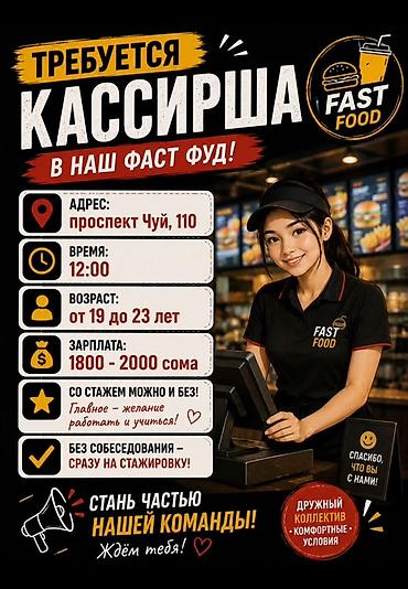 ig development: Требуется Кассир фаст-фуд заведения — 1