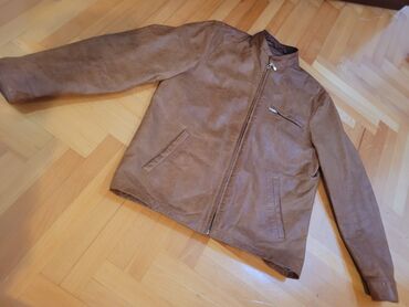 gumirane jakne: Leather jacket Genuine leather, M (EU 50), Zara, color - Brown