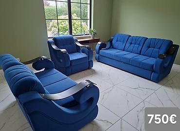 Stilske garniture: Komplet tapaciranih garnitura za dnevni boravak – moderan Chesterfield — 35