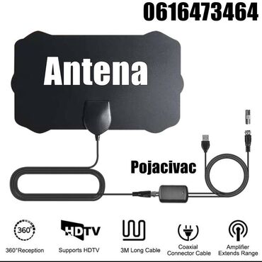 Aksesoari za TV i video: Sobna Digitalna DVB-T2 Antena Cena sa pojacivacem 1800 din 1. Lako — 16