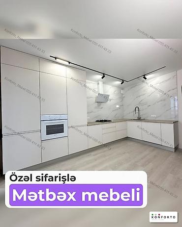 Özəl sifarişlə mətbəx mebeli - Dizayn: Minimalist, ağ rəngdə lalafo.az -da Özəl sifarişlə mətbəx mebeli - Dizayn: Minimalist, ağ rəngdə