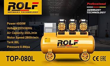 Инструменты: Компрессор ROLF TOP-080L (Germany Technology) - Мощность: 4500 Вт - — 1