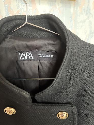 куртка zara: Пальто, Zara, L, цвет - Черный — 2