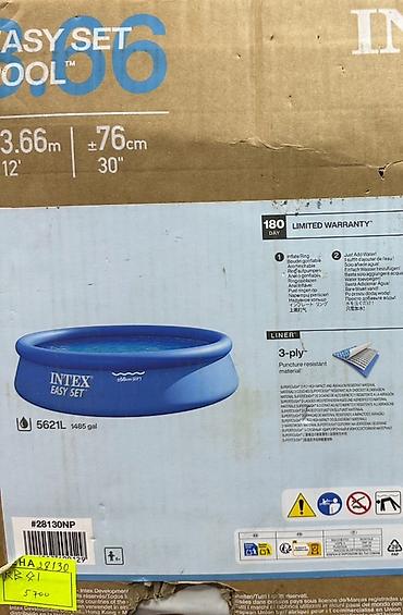 прыгать: Надувной каркасный бассейн Intex Easy Set 3.66 м × 76 см - Диаметр — 4