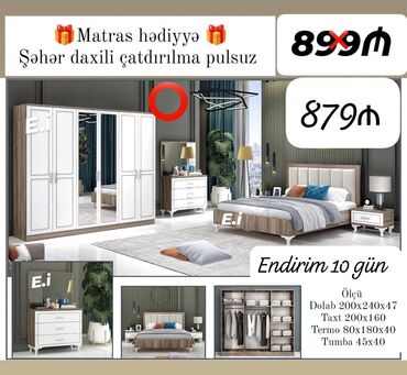zavesa sahara: *Yataq Dəsti 6 qapılı Dolabla 879Azn💥* ✔️Rəng seçimi var *✔️Şəhər