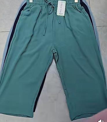 5xl: Pantalone siroke kapri sa elastičnim pojasom i učkurom. - Boje: bež — 6