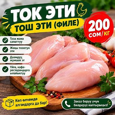 🔥 ТОК ЭТИ — БОЛГОНУ 200 СОМ/КГ! 🔥 🍗 Тооктун төш эти ✅ Таза жана