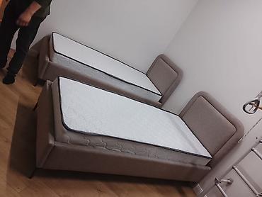 Двуспальные кровати: Кровать с матрасом - Современная мягкая двуспальная кровать с высоким — 4