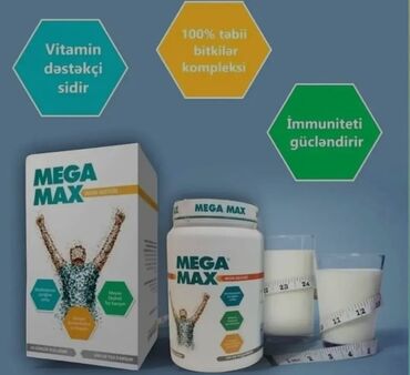 Vitaminlər və BAƏ: Megamax kilo aldirici(kokeldici) vitamindir. 1 qutusu 5-7 kq