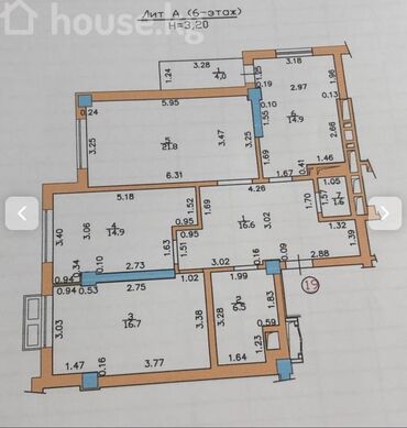 Продажа квартир: 3 комнаты, 93 м², Элитка, 6 этаж, ПСО (под самоотделку) — 13