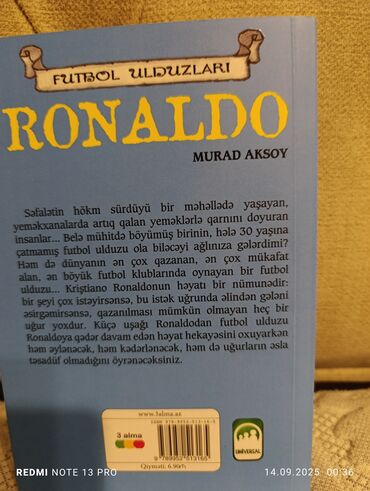 Lixiang: Məhsul: Kitab – “Futbol Ulduzları: Ronaldo” Müəllif: Murad Aksoy