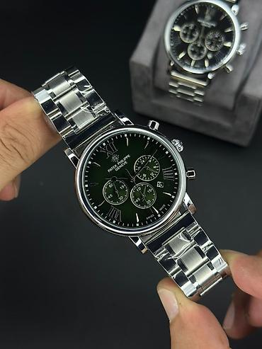 baş: Klassik xronoqraf dizaynlı kişi qol saatı - Brend üslubu: Patek — 1