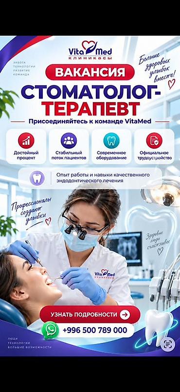 Медицина, фармацевтика: Стоматолог. Процент — 1